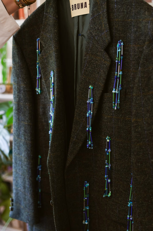 Blue Cowgirl Beaded Blazer