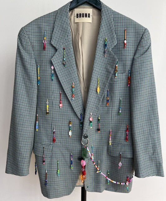 Checks Green Blazer s/m