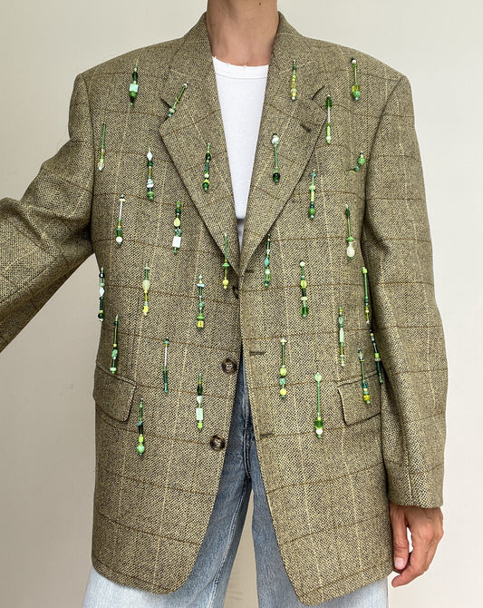 Cumin Tonal Beaded Blazer