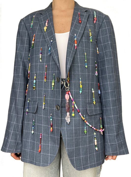Lavender Rainbow Beaded Blazer