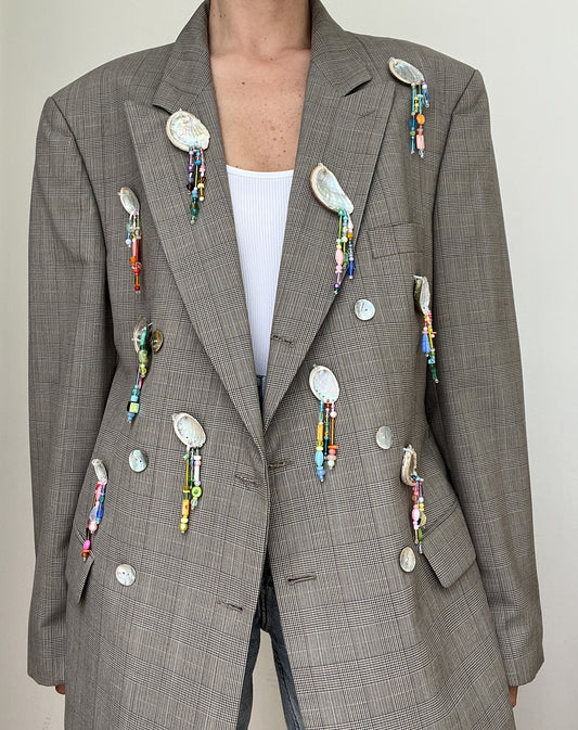 Seastone Shell Beaded Blazer