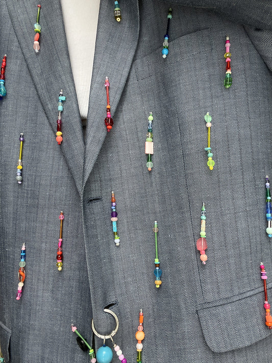 Steel Rainbow Beaded Blazer