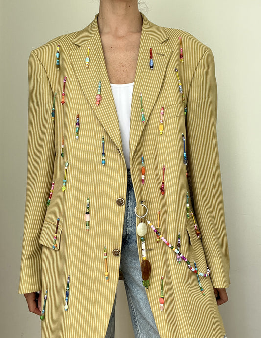 Sunshine Rainbow Beaded Blazer