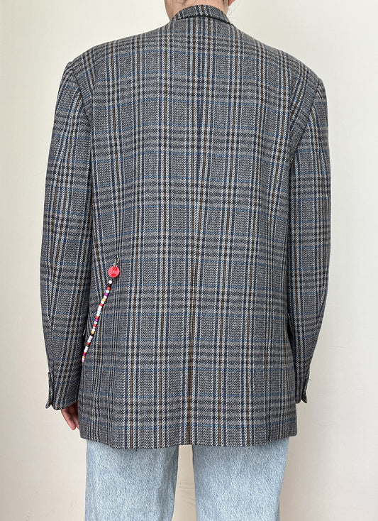 Checks blue Rainbow Beaded Blazer link