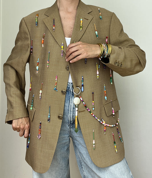 mustard Rainbow Beaded Blazer link