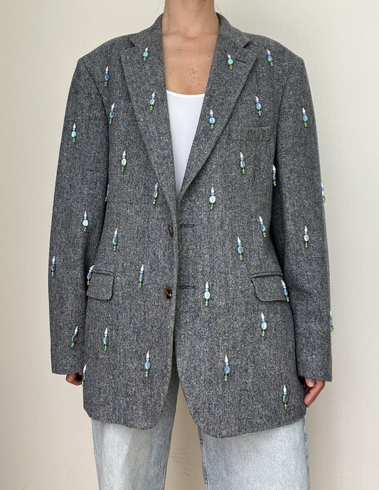 Ocean drop Tonal Beaded Blazer