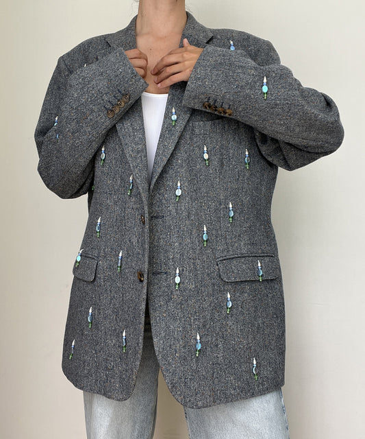 Ocean drop Tonal Beaded Blazer