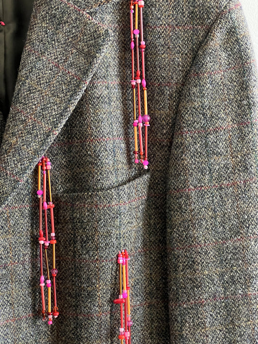 Pink Cowgirl Beaded Blazer