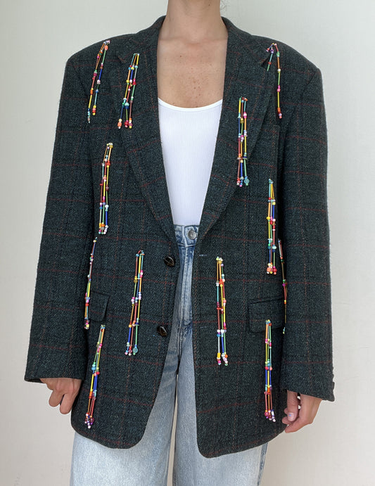 Rainbow Cowgirl Beaded Blazer