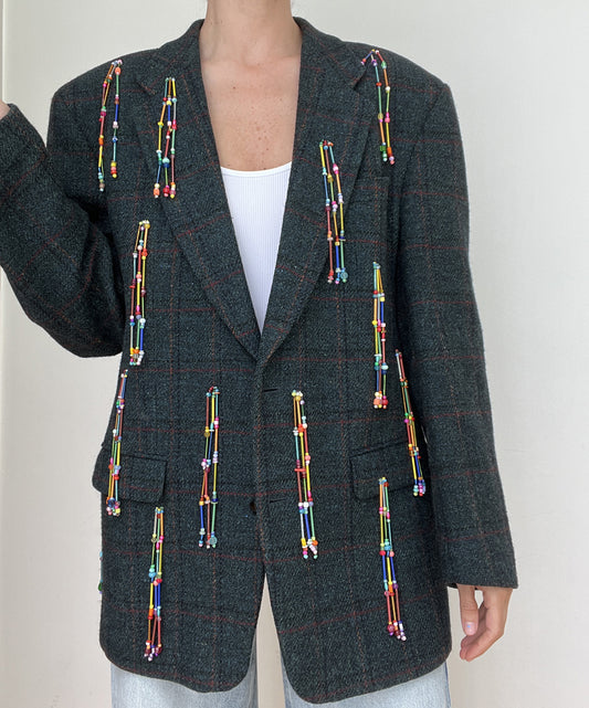 Rainbow Cowgirl Beaded Blazer