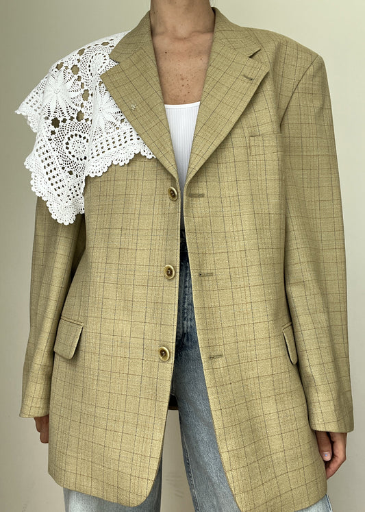 Gold Lace Beaded Blazer