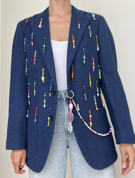 Navy  Rainbow Beaded Blazer link