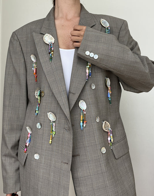 Seastone Shell Beaded Blazer