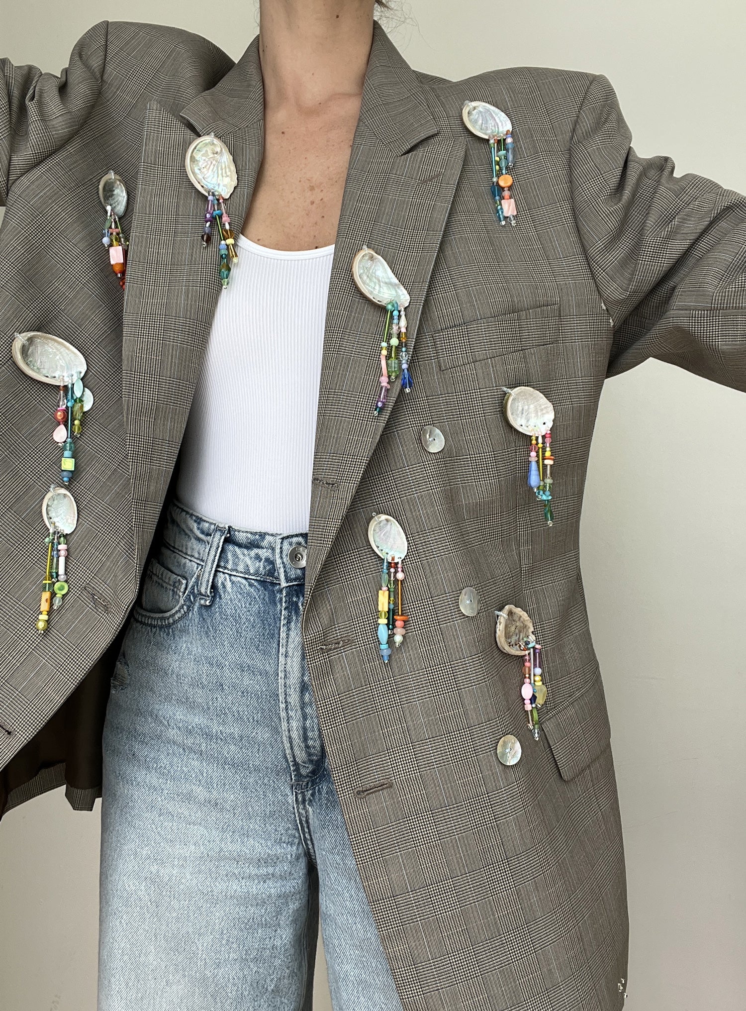 Shell Beaded Blazer