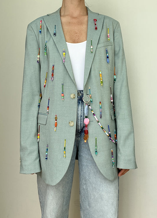 Sky Rainbow Beaded Blazer