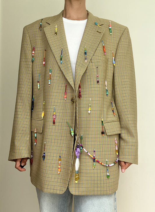 Tattersall Rainbow Beaded Blazer