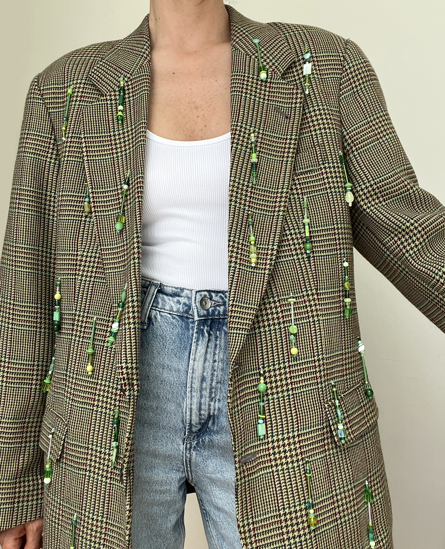 Tonal Beaded Blazer
