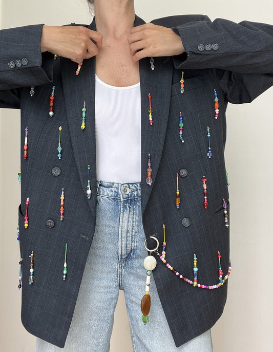 midnight Rainbow Beaded Blazer link