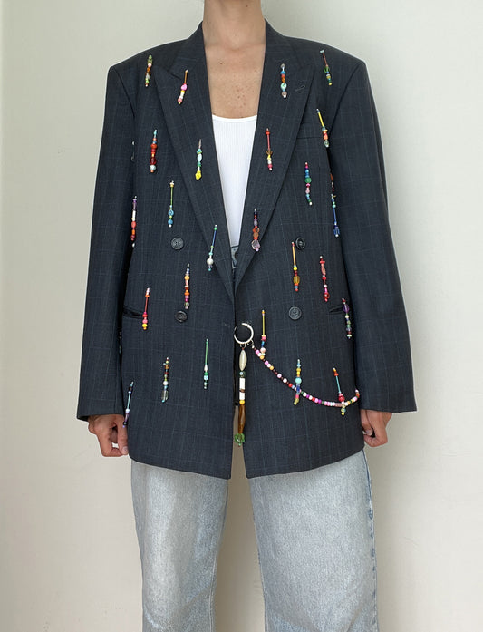 midnight Rainbow Beaded Blazer link