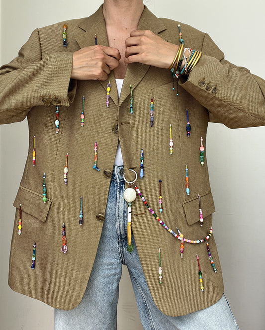 mustard Rainbow Beaded Blazer link