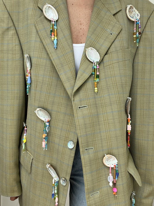 Jade Shell Beaded Blazer