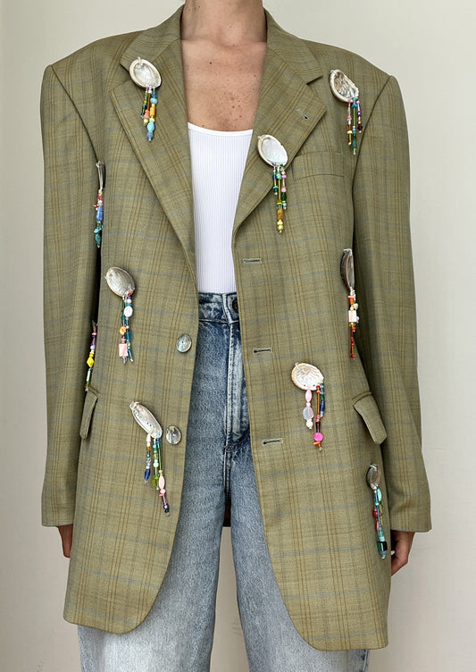 Jade Shell Beaded Blazer